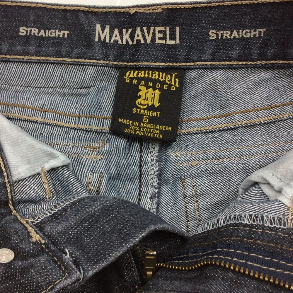 Makaveli Branded Straight Size 6 Denim Capris